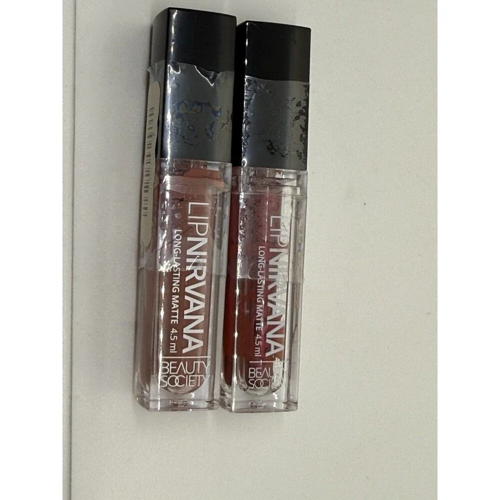 Beauty Society Lip Nirvana‎ W/Mirror Matte Lipstick Bali & Fall In Love Set Of 2